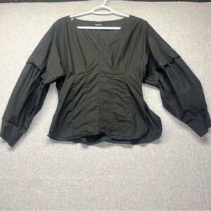 Rachel Comey Revision Blouse Top Black Side Zip $365 Women’s size 2